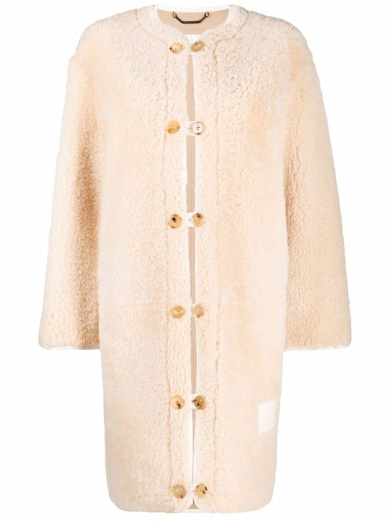 light camel leather cotton coat by Selfnex