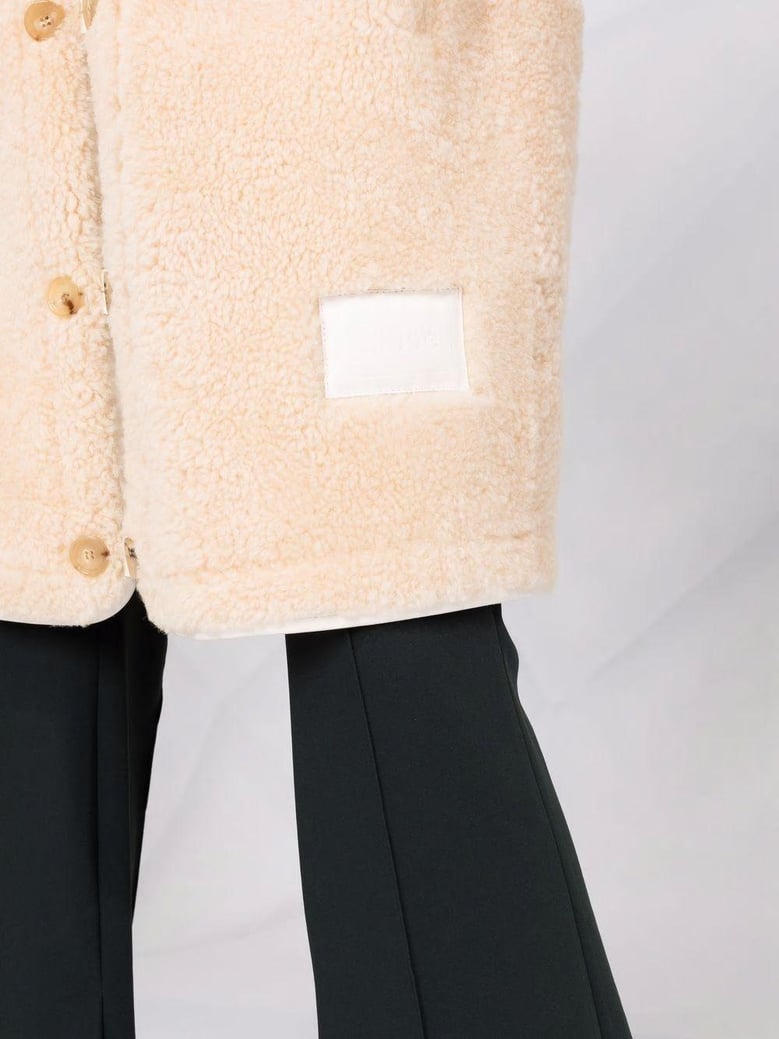 light camel leather cotton coat by Selfnex