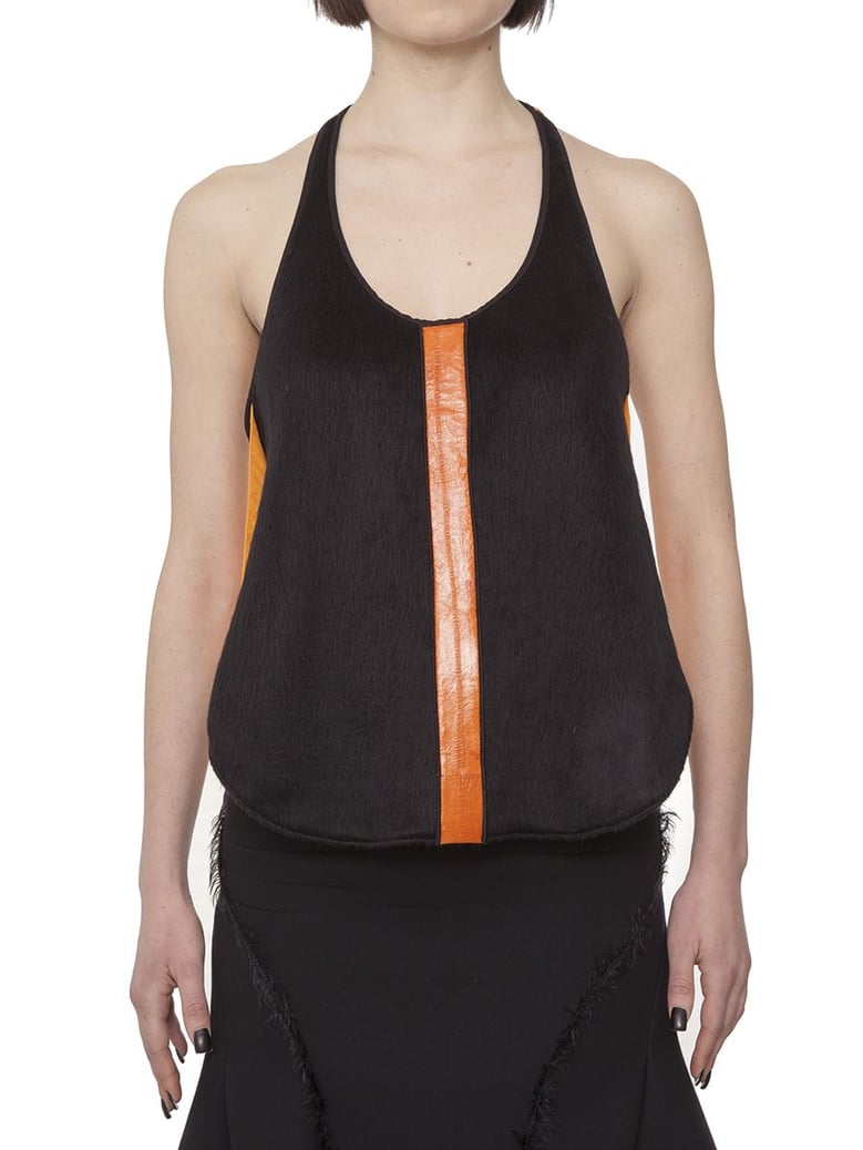two-coloured silk top by Selfnex