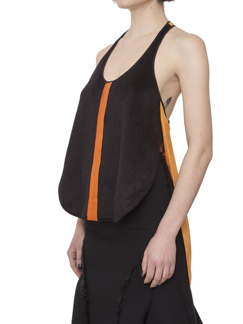 two-coloured silk top by Selfnex