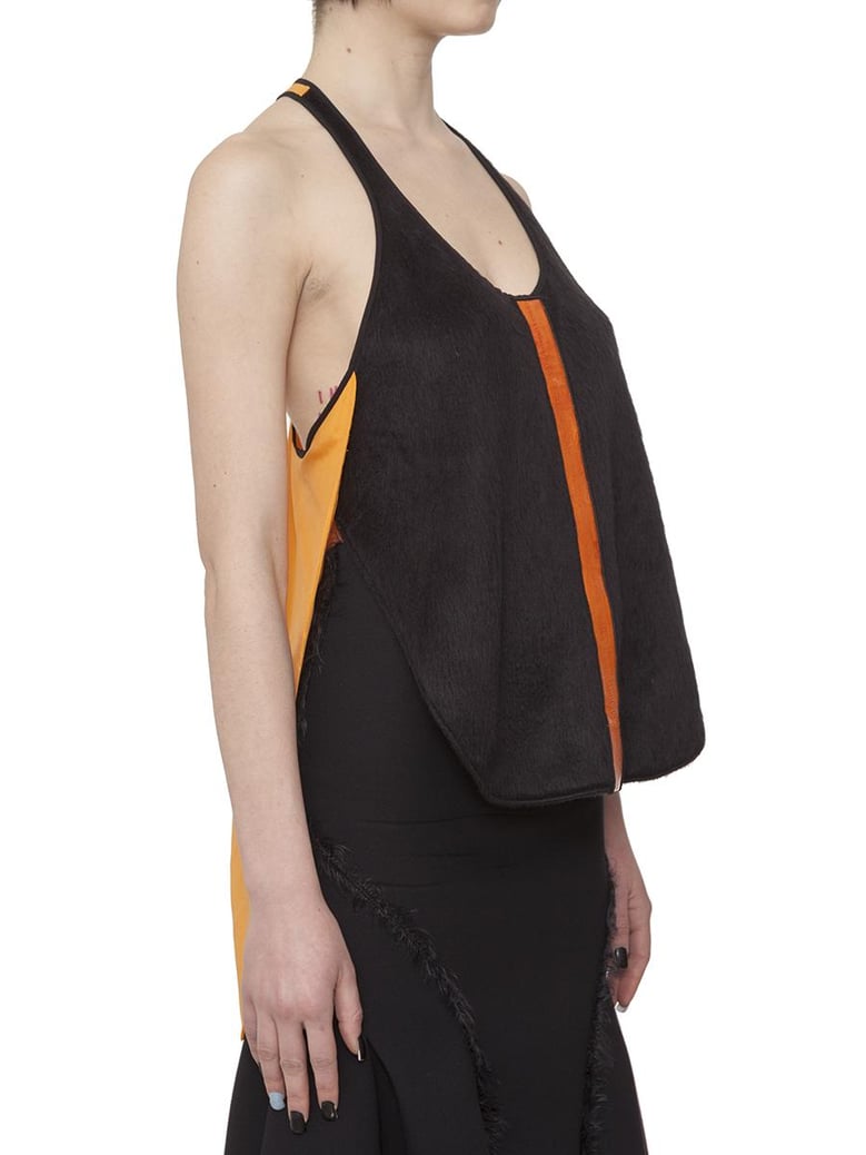two-coloured silk top by Selfnex