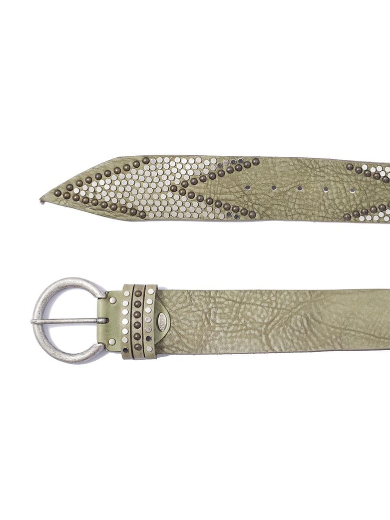 leather and metal belt 4 00 cm by Selfnex