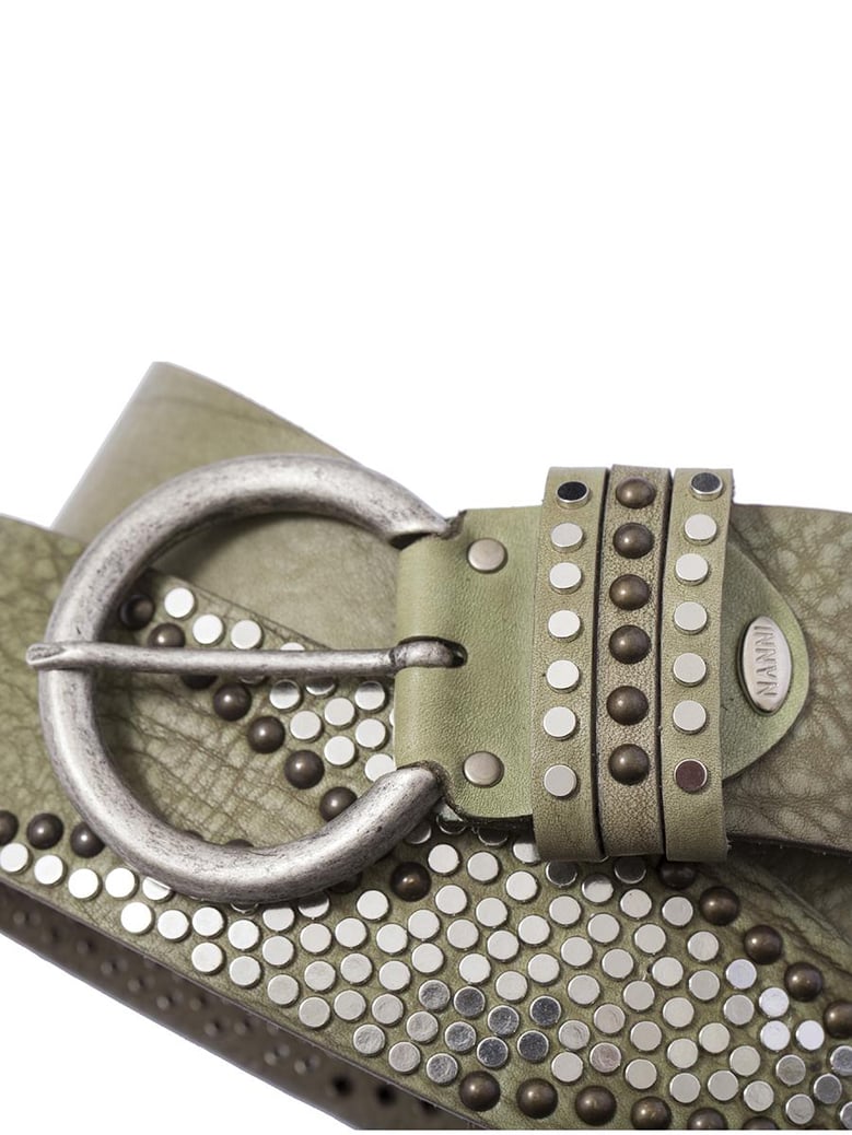 leather and metal belt 4 00 cm by Selfnex