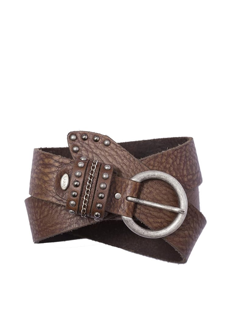 leather and metal belt 4 00 cm by Selfnex