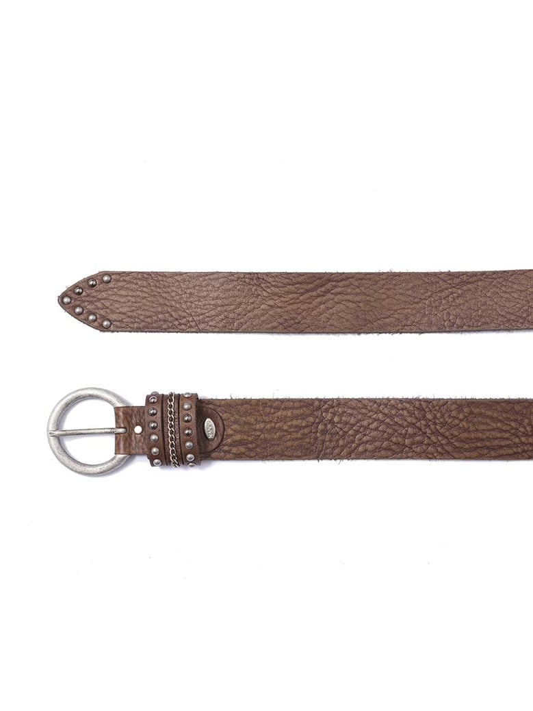 leather and metal belt 4 00 cm by Selfnex