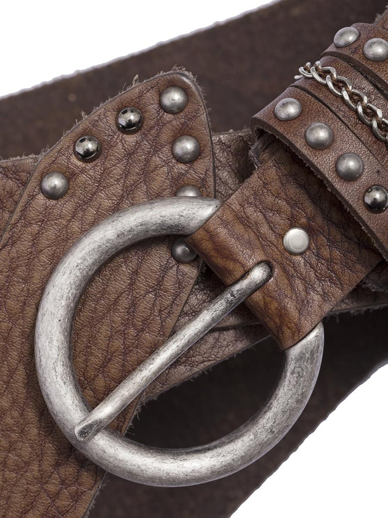 leather and metal belt 4 00 cm by Selfnex