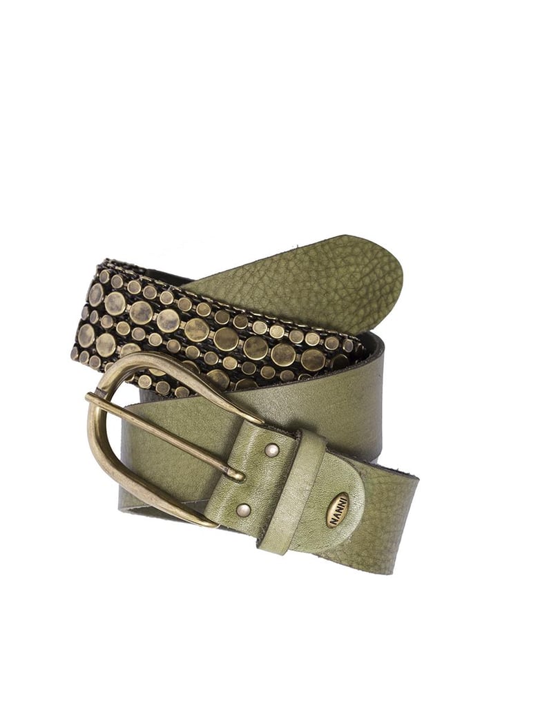 leather and metal belt 4 00 cm by Selfnex