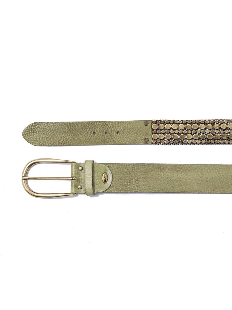 leather and metal belt 4 00 cm by Selfnex