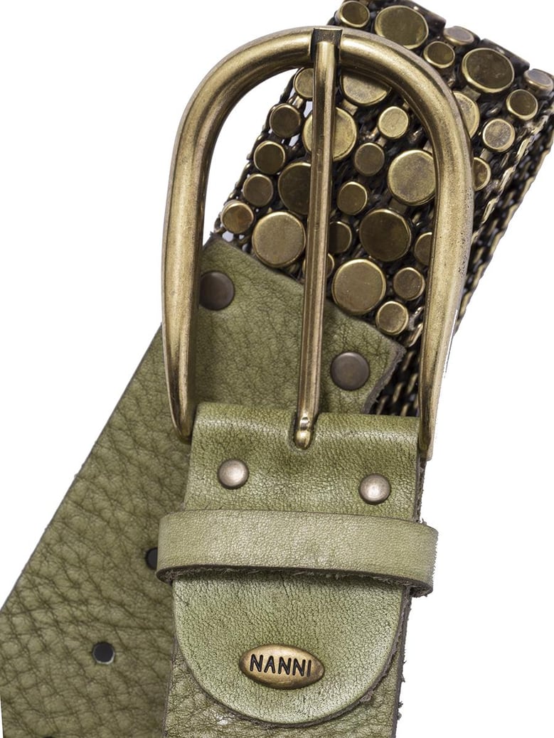 leather and metal belt 4 00 cm by Selfnex