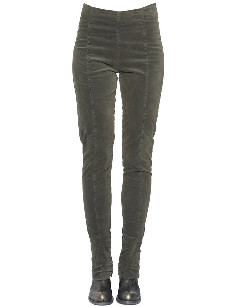 stretch cotton slim pants by Selfnex