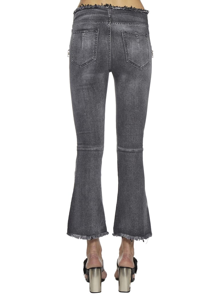 flared jeans lace raw cut by Selfnex
