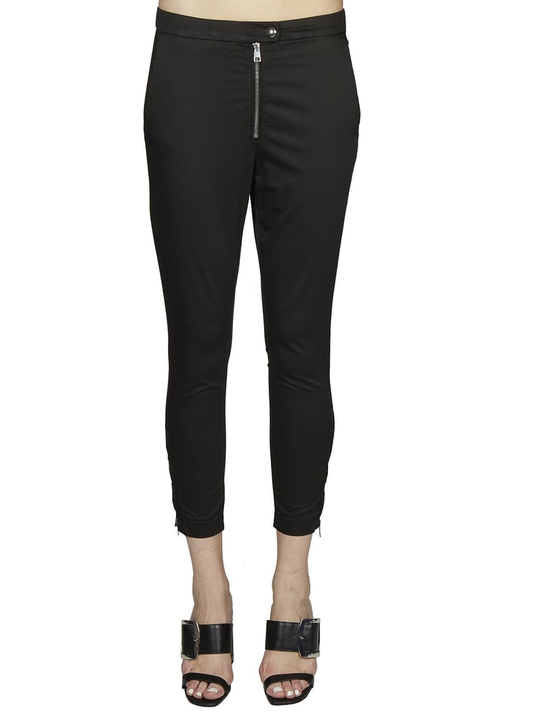 cotton satin stretch trousers by Selfnex