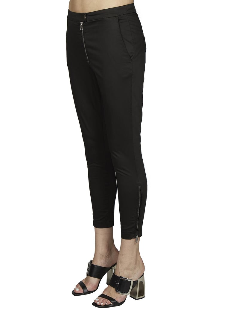 cotton satin stretch trousers by Selfnex
