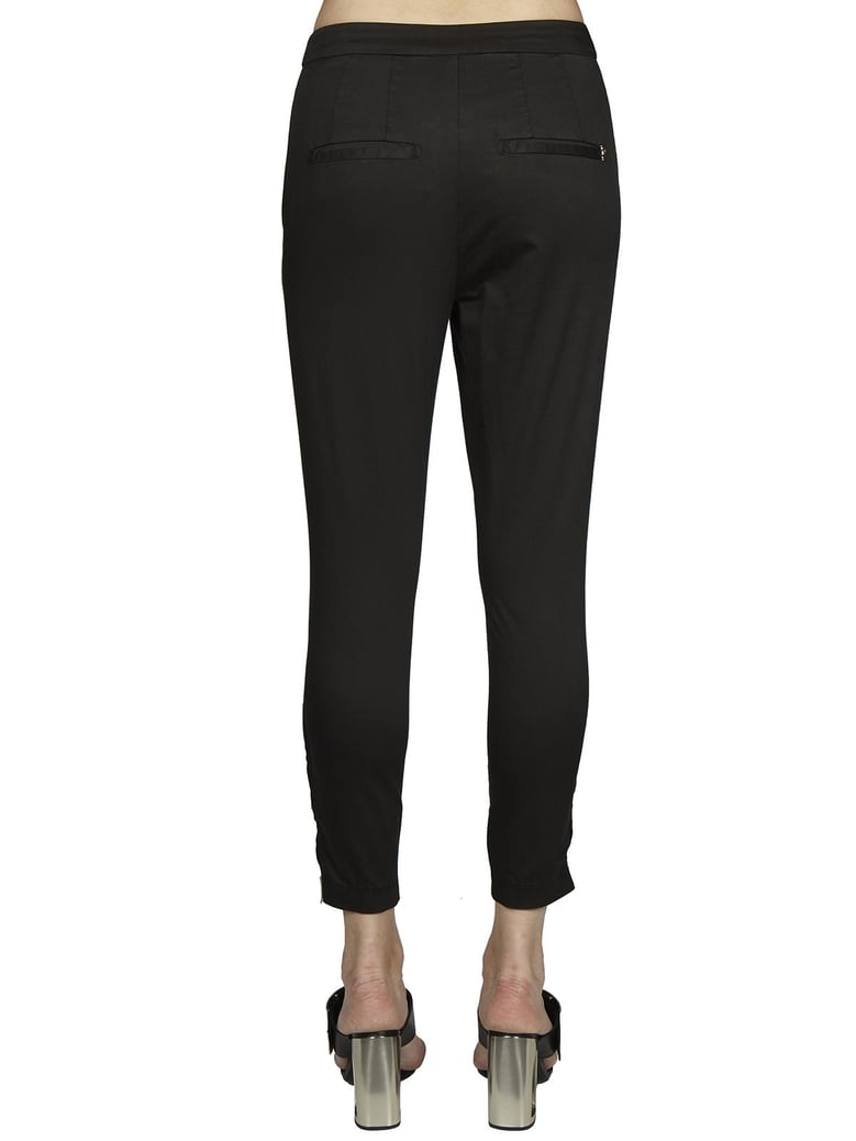 cotton satin stretch trousers by Selfnex