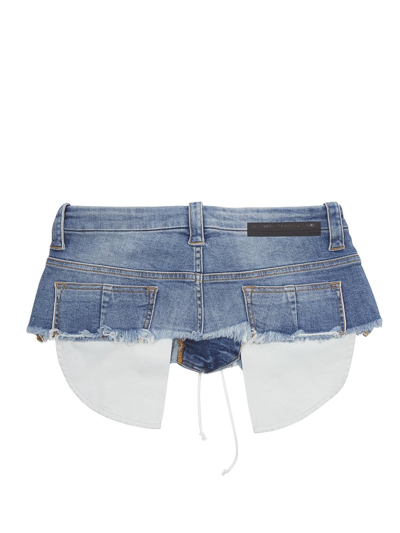 denim lace up belt by Selfnex