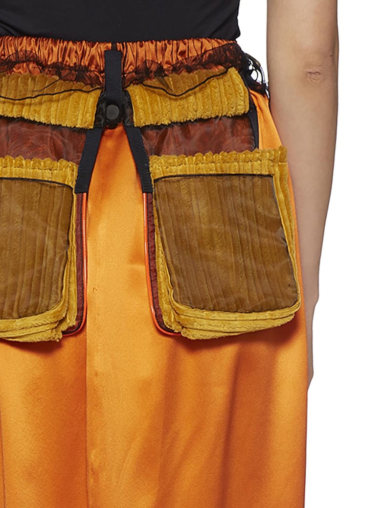 silk skirt with patch pockets by Selfnex