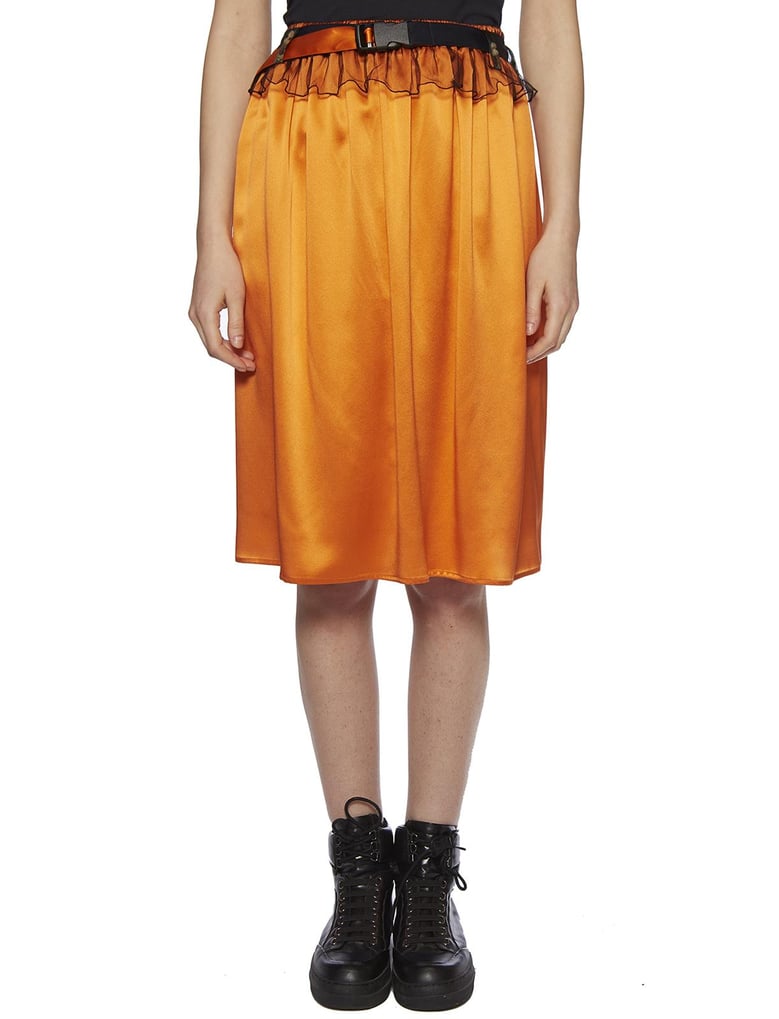 silk skirt with patch pockets by Selfnex
