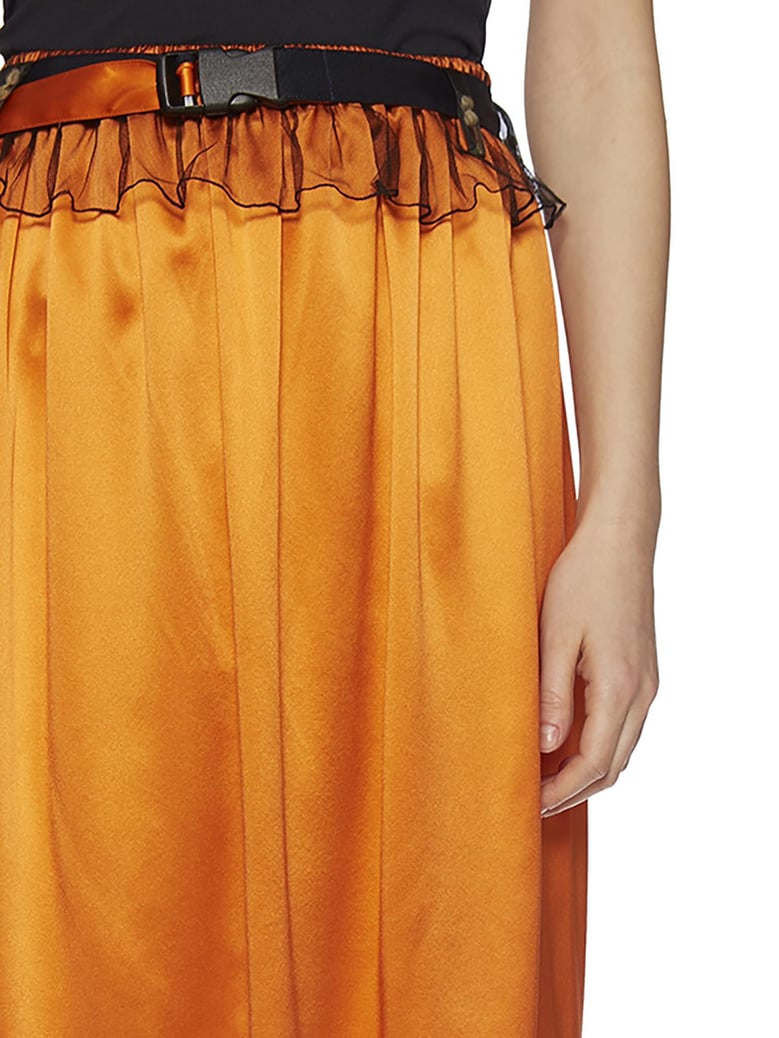 silk skirt with patch pockets by Selfnex