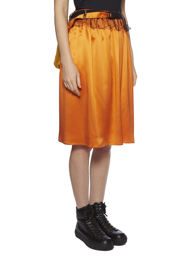 silk skirt with patch pockets by Selfnex