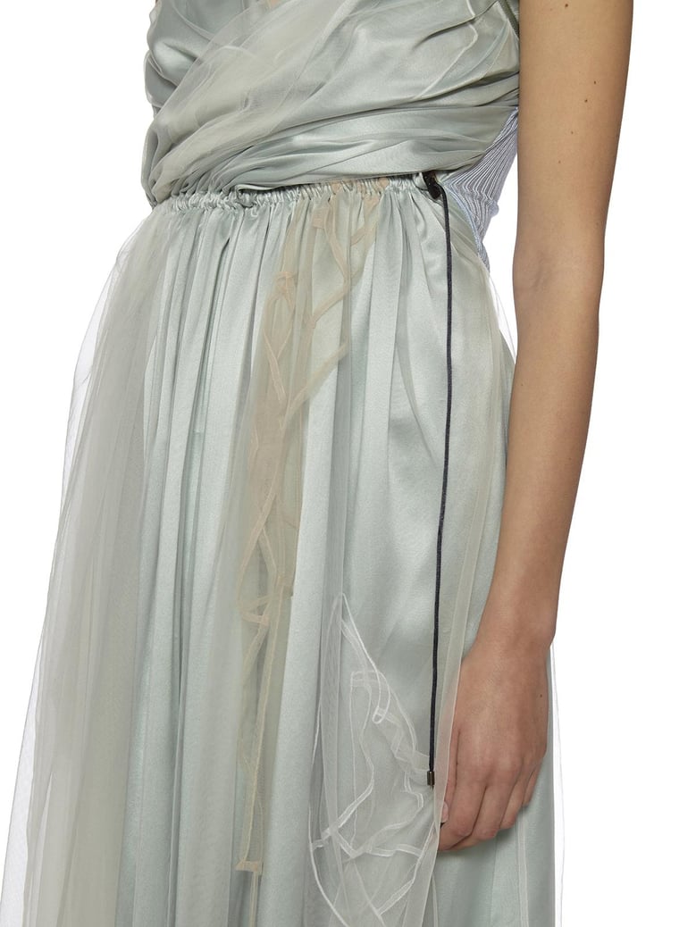 silk and organza long dress by Selfnex