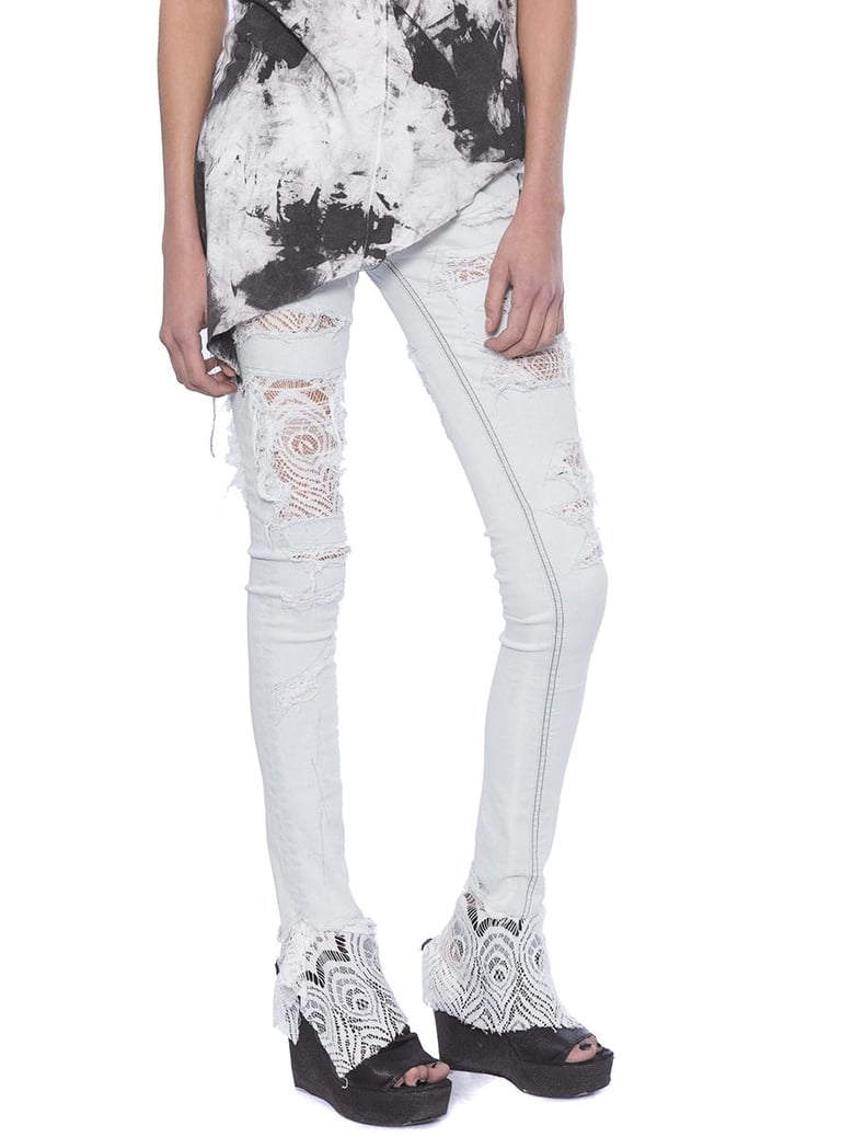 skinny jeans with lace by Selfnex