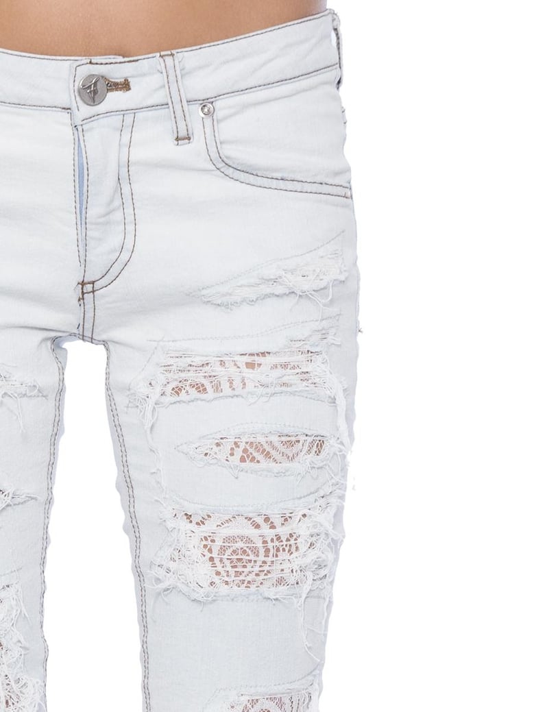 skinny jeans with lace by Selfnex
