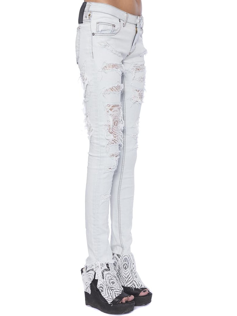 skinny jeans with lace by Selfnex