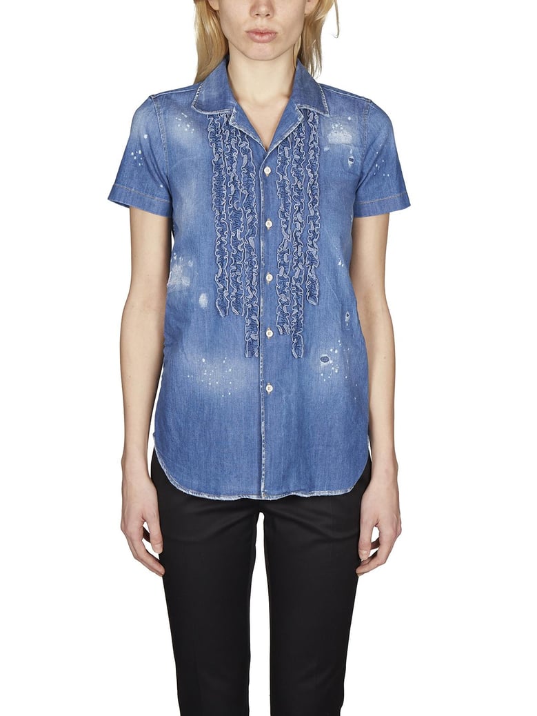 denim shirt with rouges by Selfnex