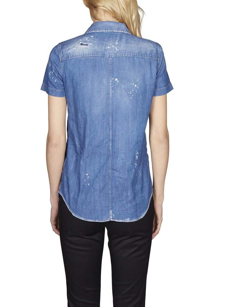 denim shirt with rouges by Selfnex