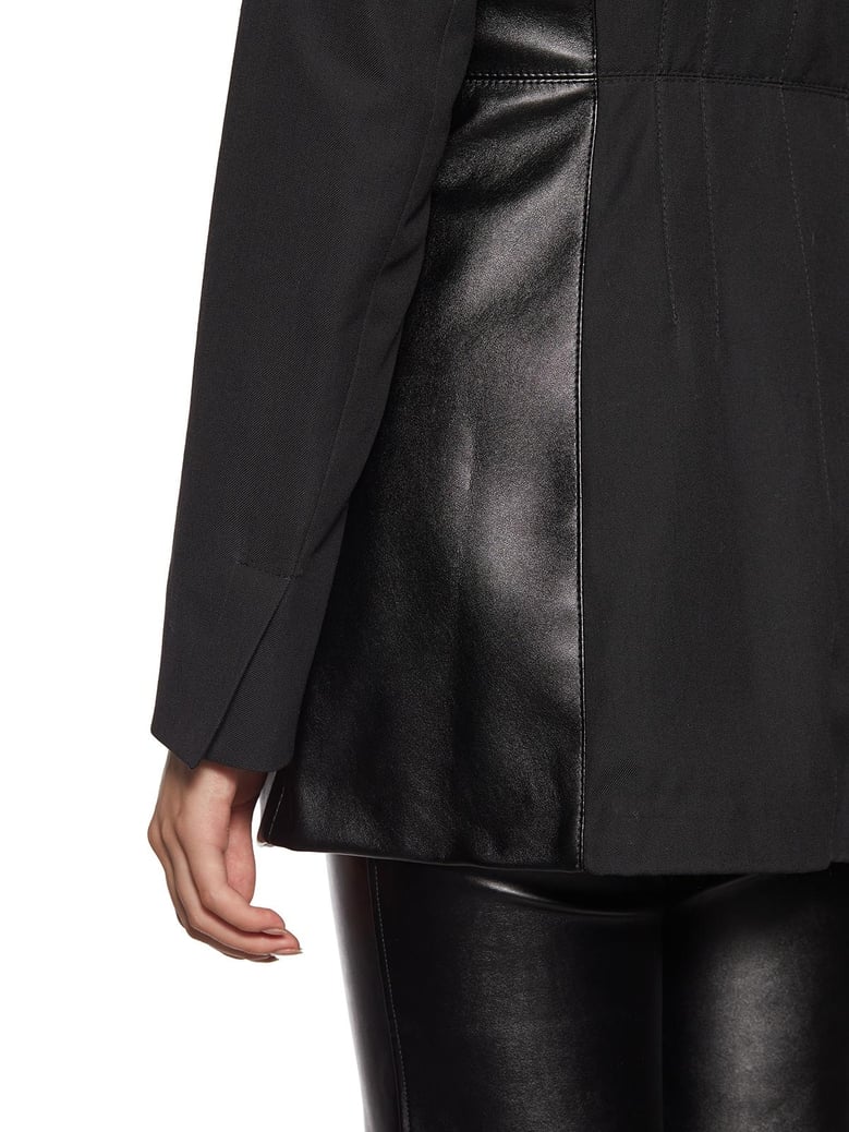 faux leather and virgin wool jacket by Selfnex