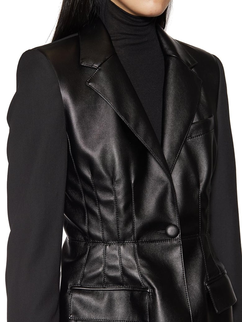 faux leather and virgin wool jacket by Selfnex