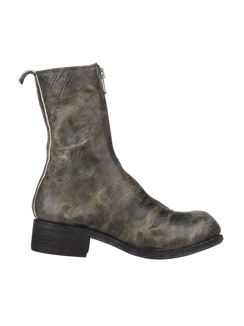 leather boots with front zip by Selfnex