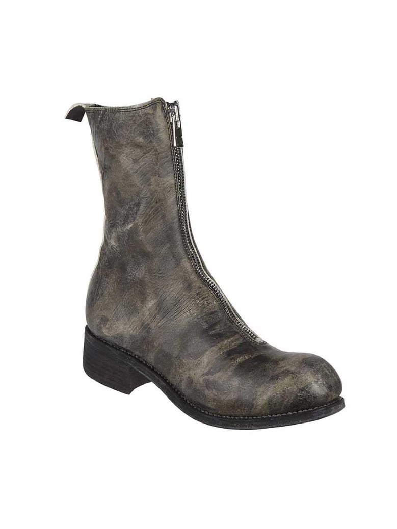 leather boots with front zip by Selfnex