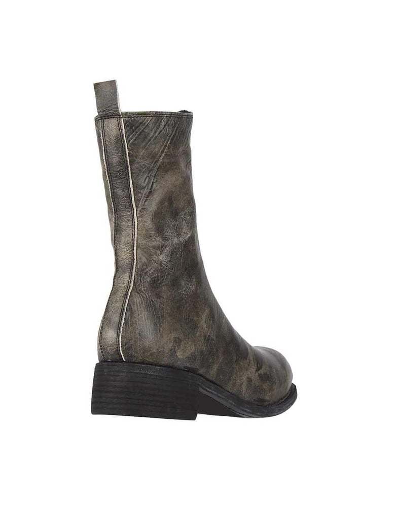 leather boots with front zip by Selfnex