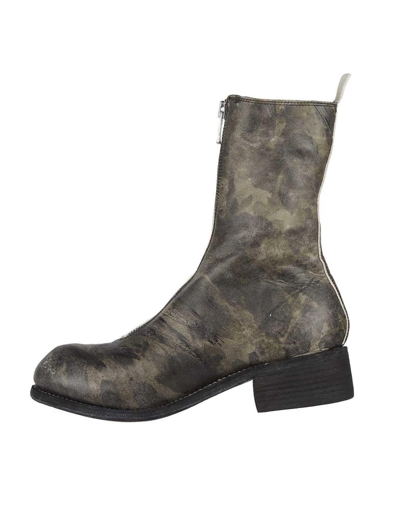 leather boots with front zip by Selfnex