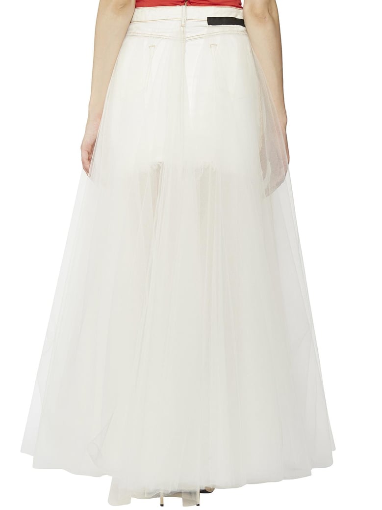 long denim & tulle skirt by Selfnex