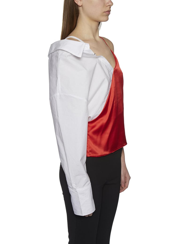 silk and cotton shirt monosleeve by Selfnex