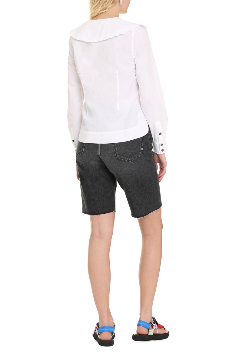 maxi collar cotton shirt by Selfnex