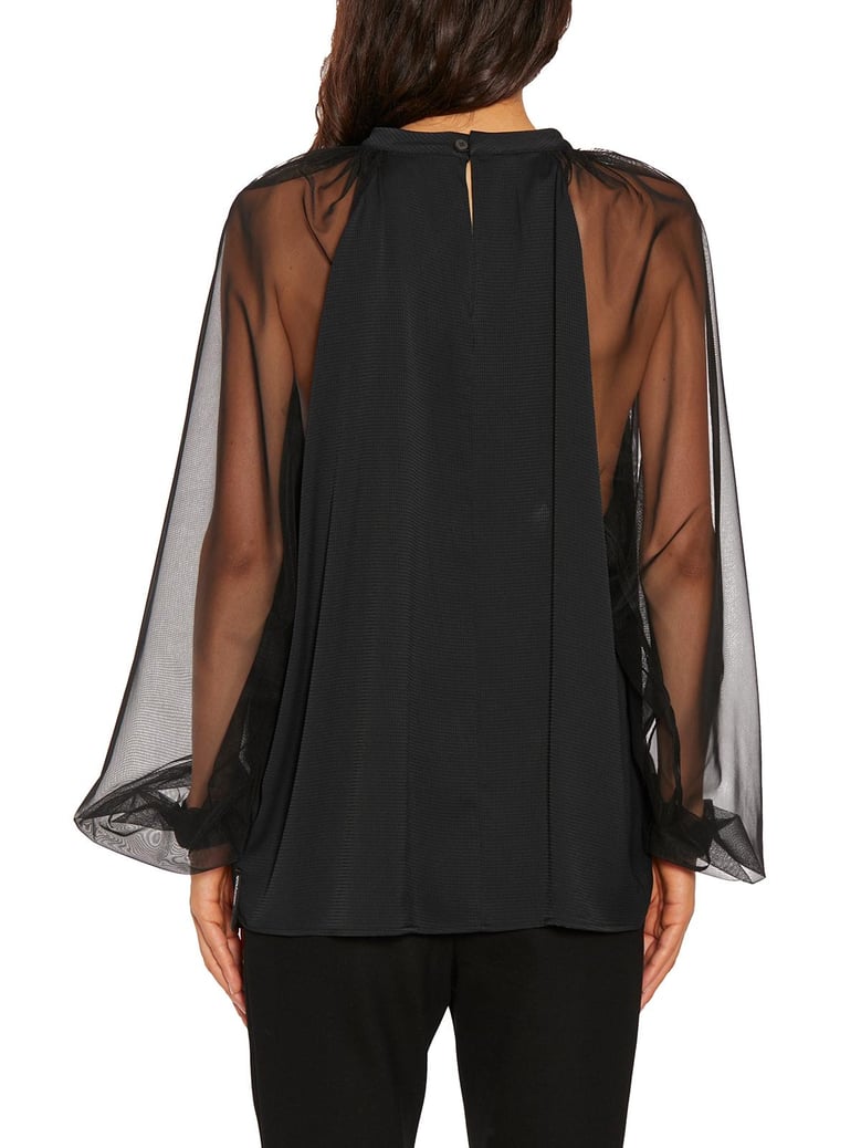 silk and tulle raglan shirt by Selfnex