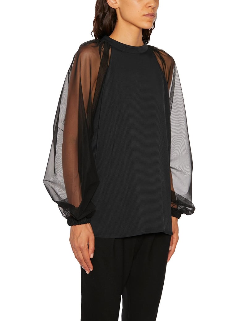 silk and tulle raglan shirt by Selfnex