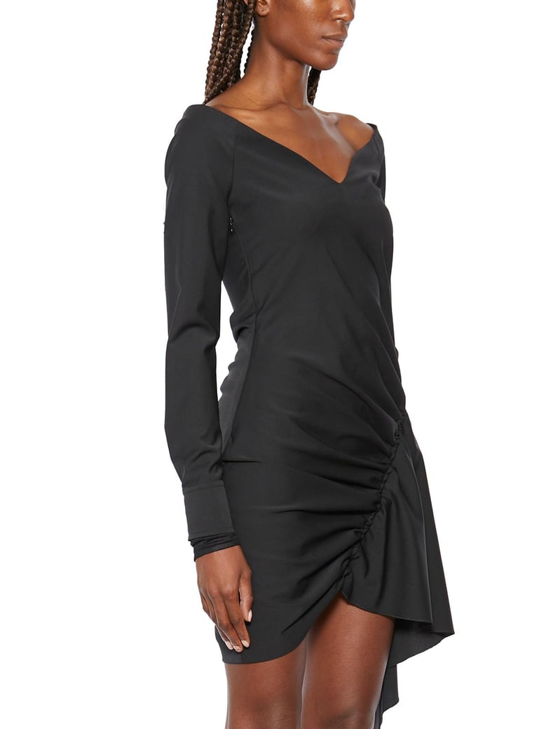 wool asymmetric dress by Selfnex