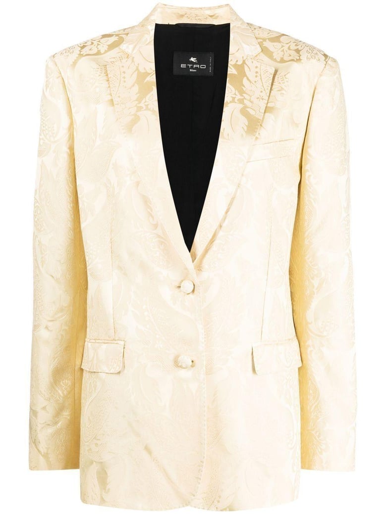 patterned-jacquard single-breasted blazer by Selfnex