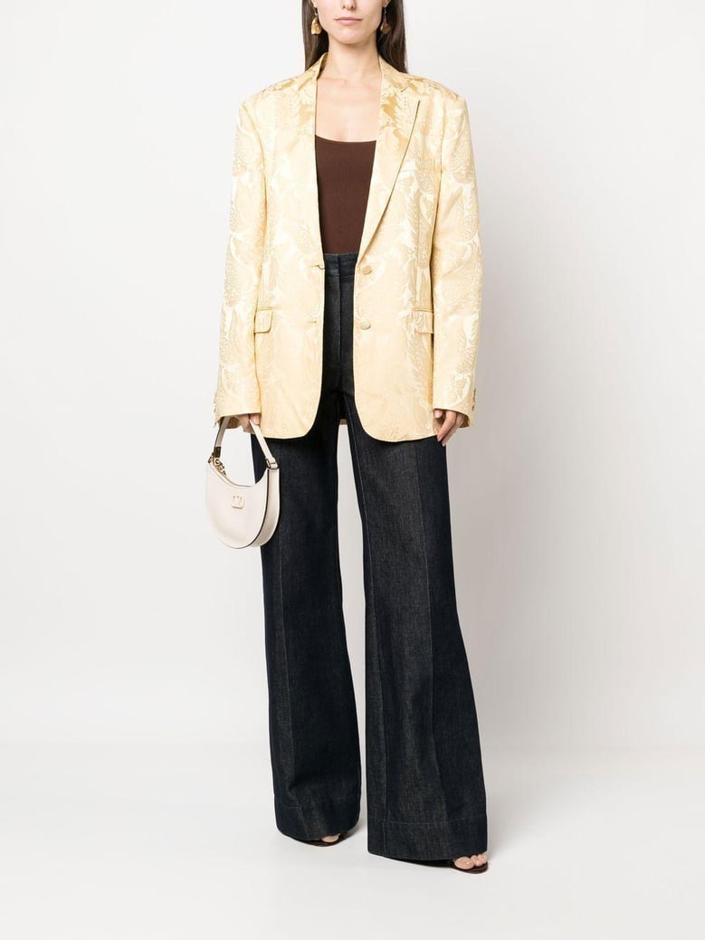 patterned-jacquard single-breasted blazer by Selfnex