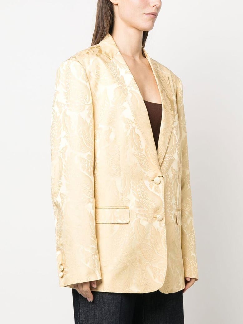 patterned-jacquard single-breasted blazer by Selfnex
