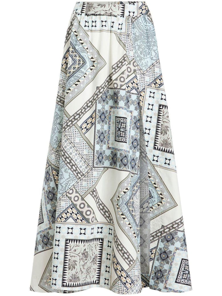 geometric print cotton skirt by Selfnex