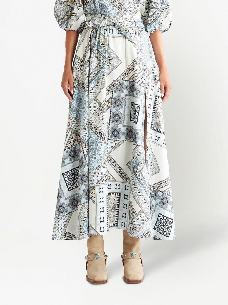 geometric print cotton skirt by Selfnex