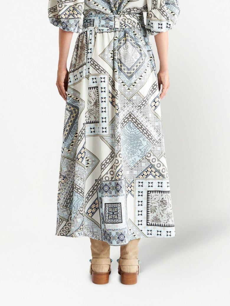 geometric print cotton skirt by Selfnex