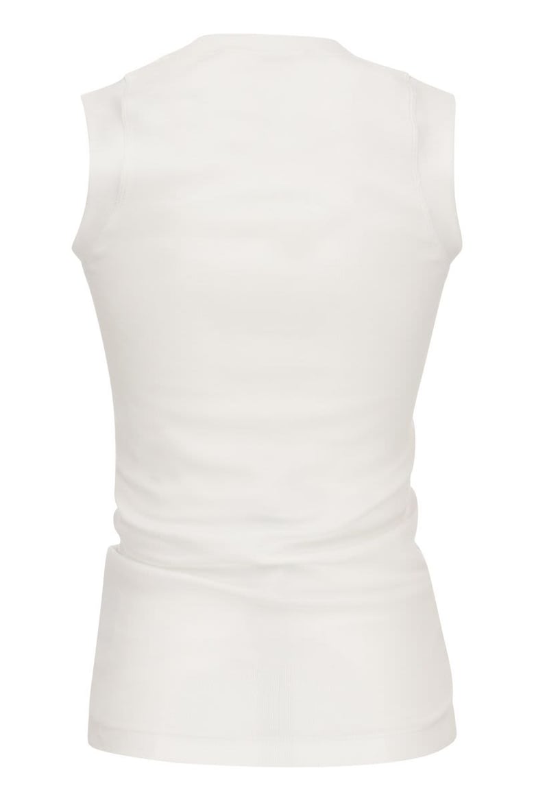 stretch cotton rib jersey top with precious insert by Selfnex