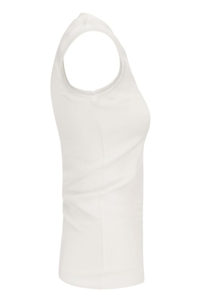stretch cotton rib jersey top with precious insert by Selfnex