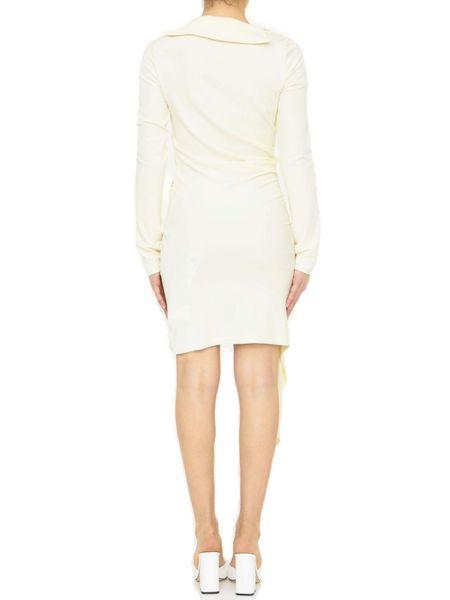 viscose crêpe draped dress by Selfnex